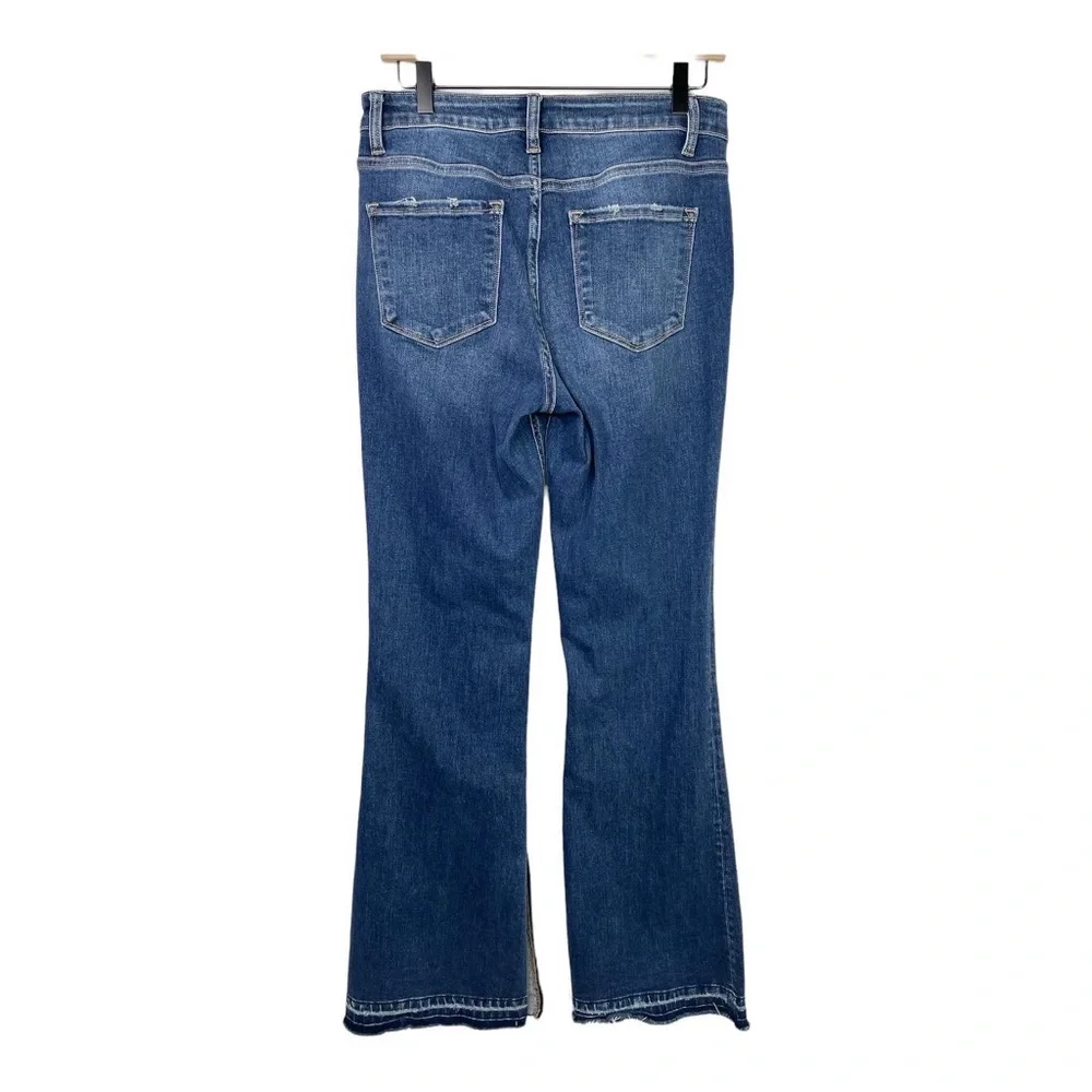 Flying Monkey High Rise Side Slit Released Hem Flare Jeans Deep Love Size 29 - Picture 4 of 13
